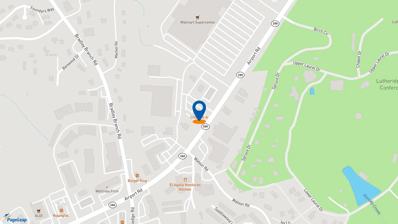 https://pageleap.com map showing location of Chick-fil-A in Arden.