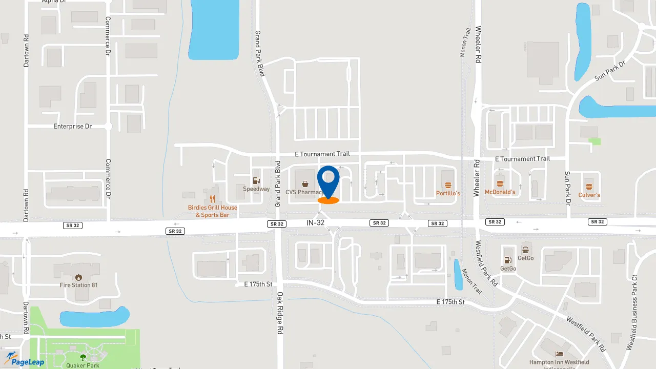 https://pageleap.com map showing location of Chick-fil-A in Westfield.