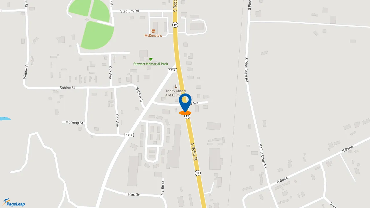 https://pageleap.com map showing location of Church&#039;s Chicken in Trinity.