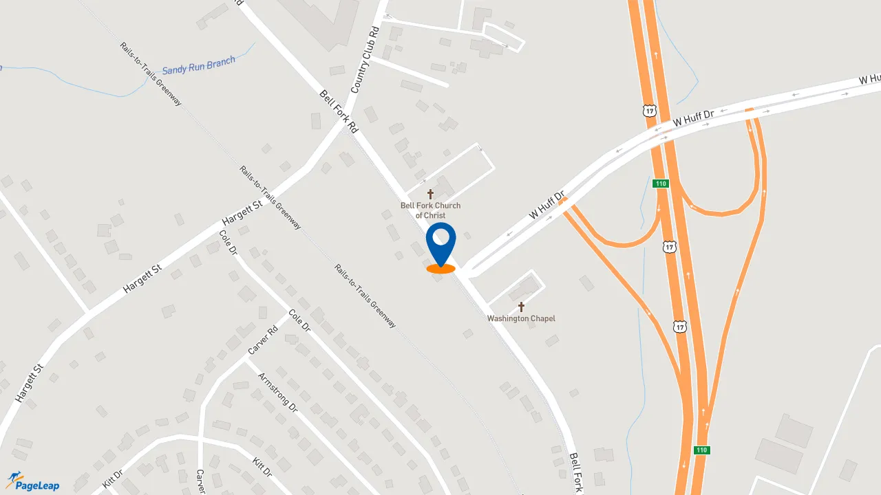 https://pageleap.com map showing location of Church&#039;s Texas Chicken in Jacksonville.