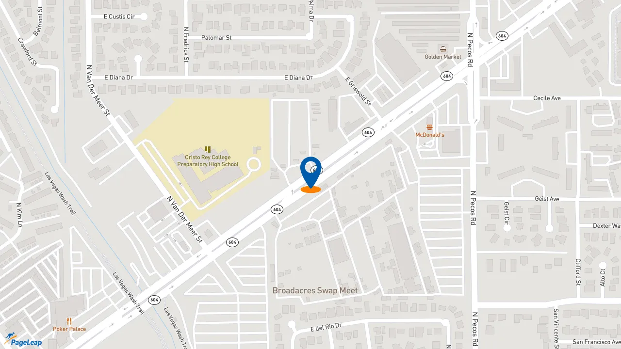 https://pageleap.com map showing location of Church&#039;s Texas Chicken in North Las Vegas.