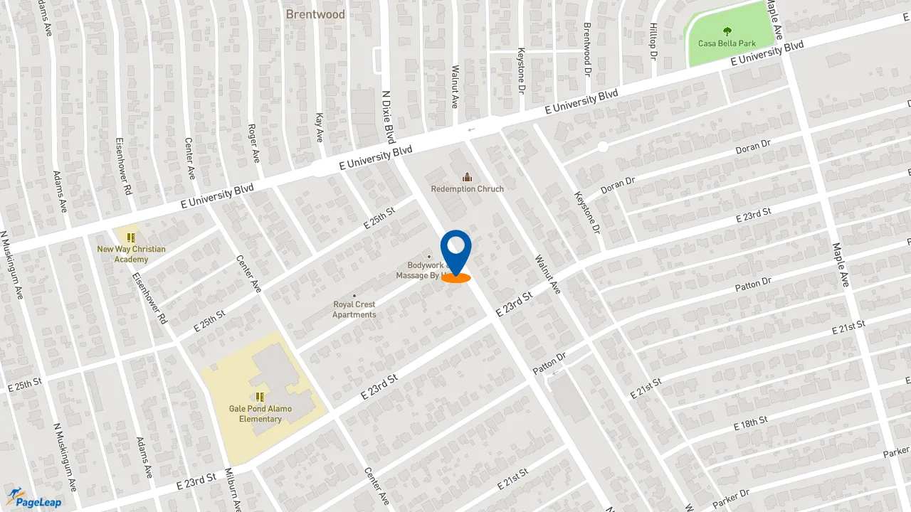 https://pageleap.com map showing location of Church&#039;s Texas Chicken in Odessa.