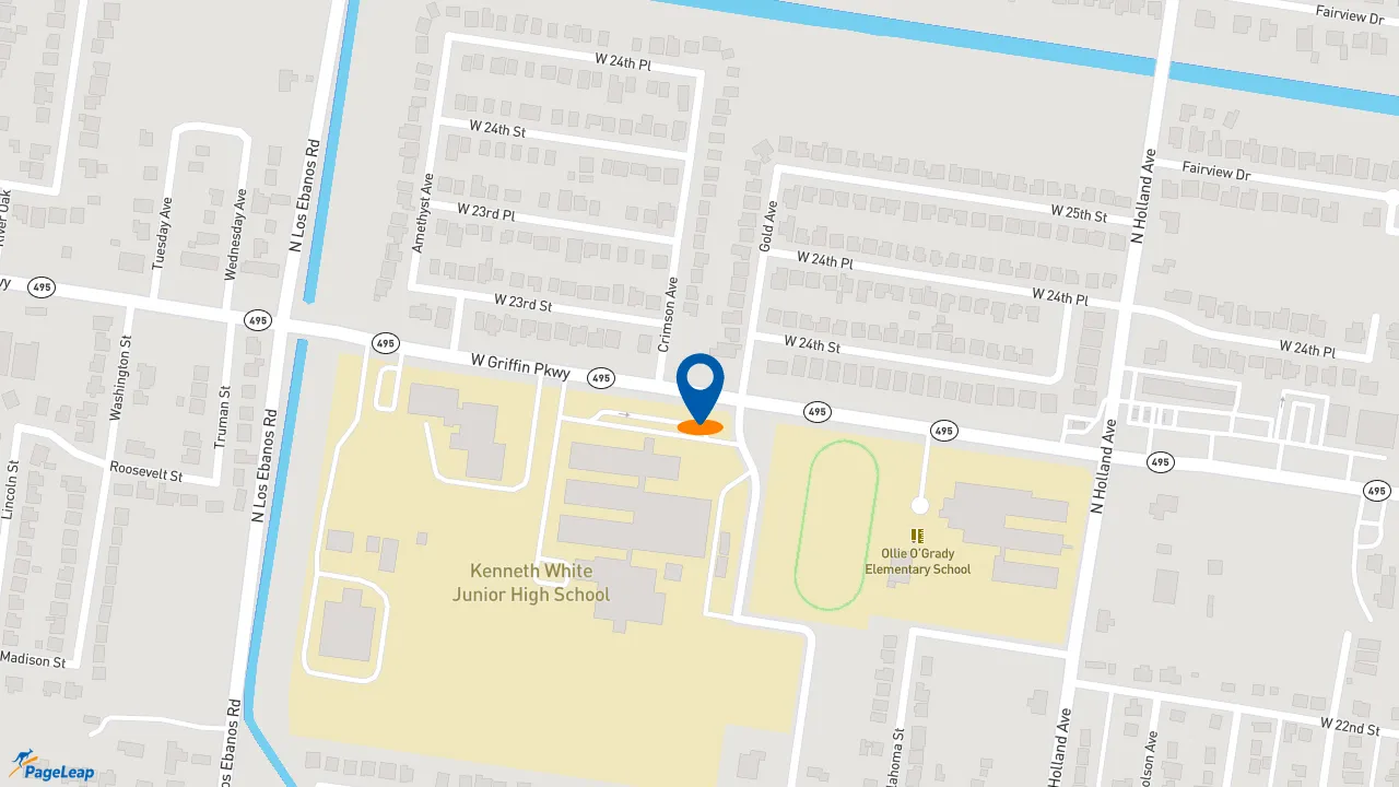 https://pageleap.com map showing location of Church&#039;s Texas Chicken in Mission.