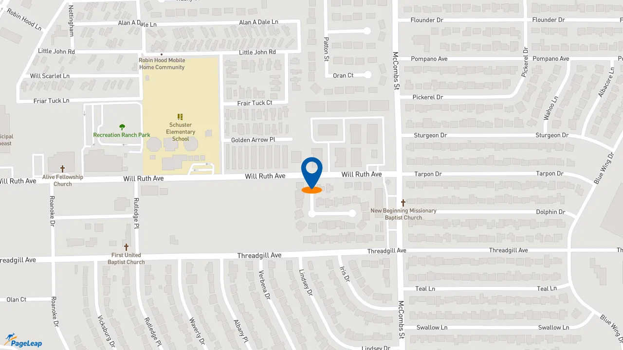 https://pageleap.com map showing location of Church&#039;s Texas Chicken in El Paso.