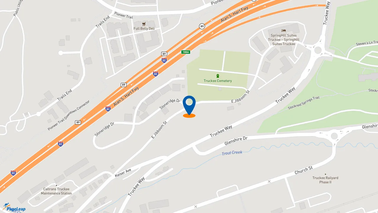 https://pageleap.com map showing location of Coffeebar in Truckee.