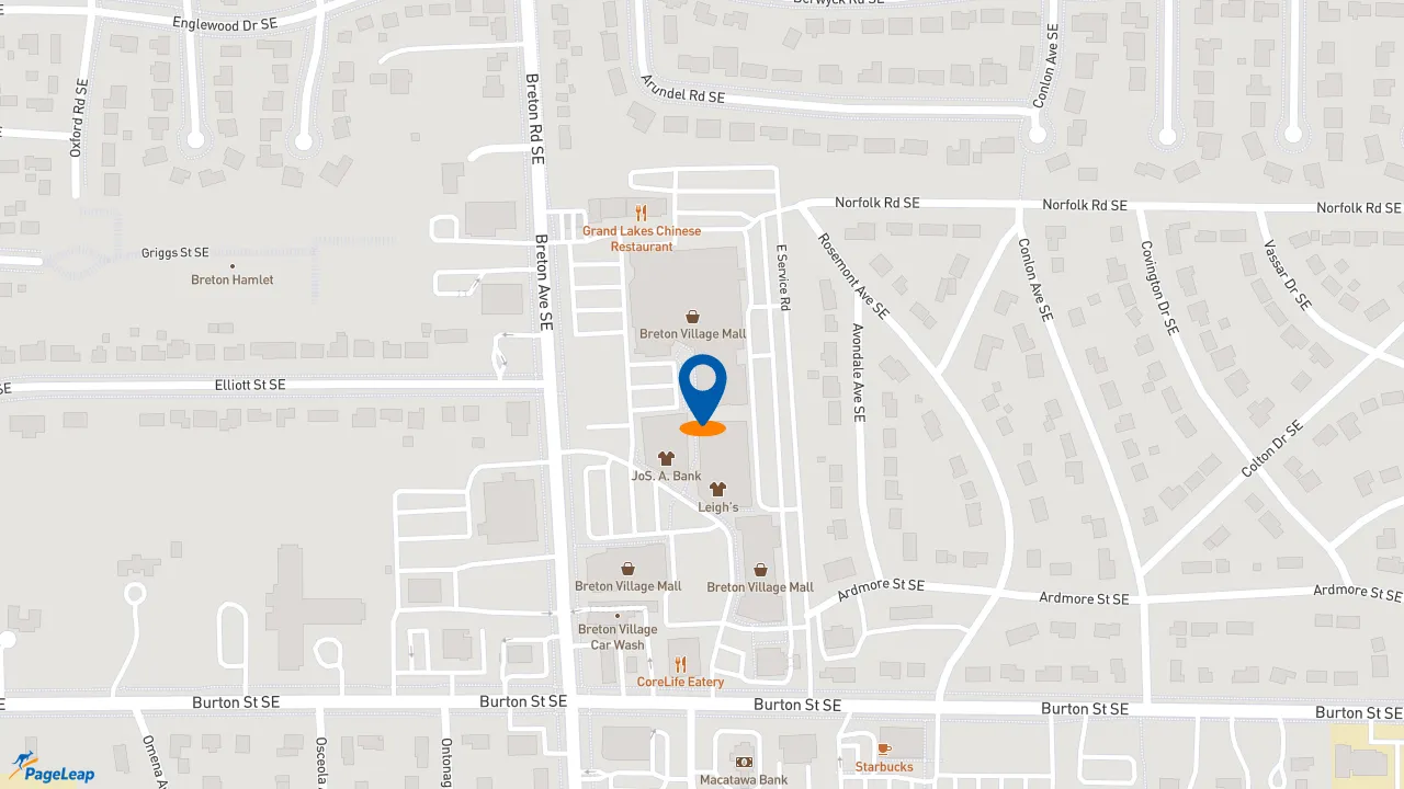 https://pageleap.com map showing location of Condado Tacos in Grand Rapids.
