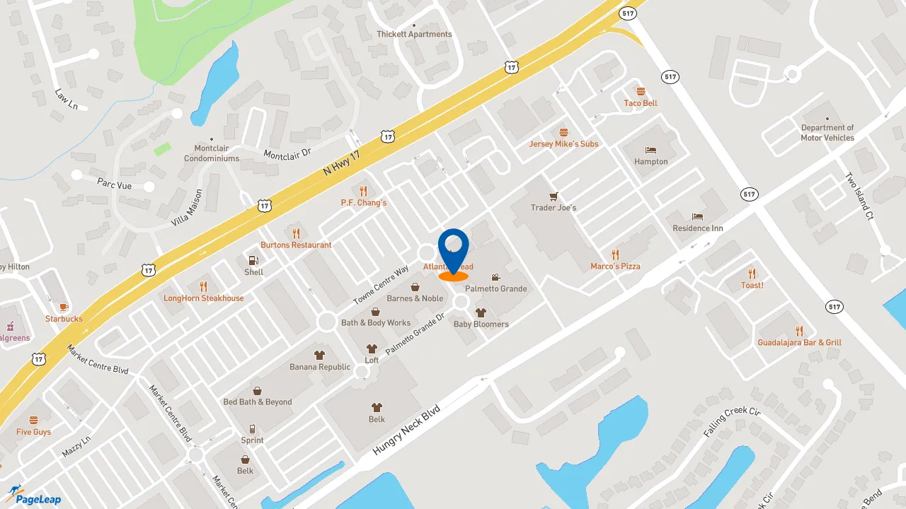 https://pageleap.com map showing location of Condado Tacos in Mt Pleasant.
