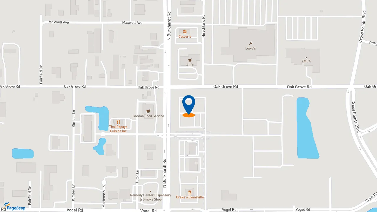 https://pageleap.com map showing location of CRISP &amp; GREEN in Evansville.