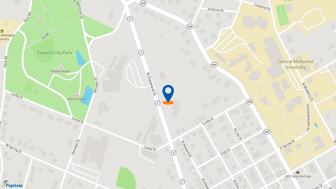 https://pageleap.com map showing location of Dairy Queen in Fayette.