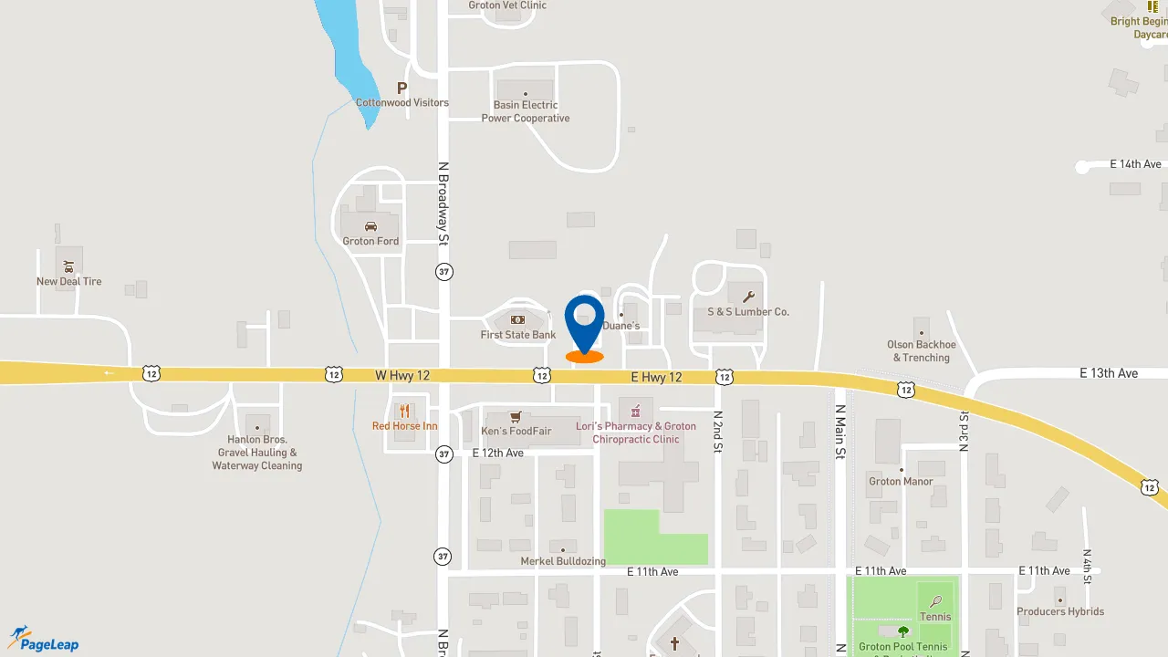 https://pageleap.com map showing location of Dairy Queen in Groton.