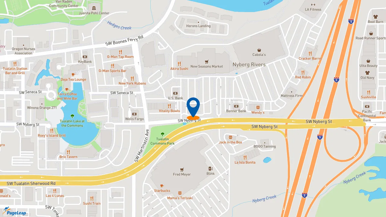 https://pageleap.com map showing location of Daves Hot Chicken in Tualatin.