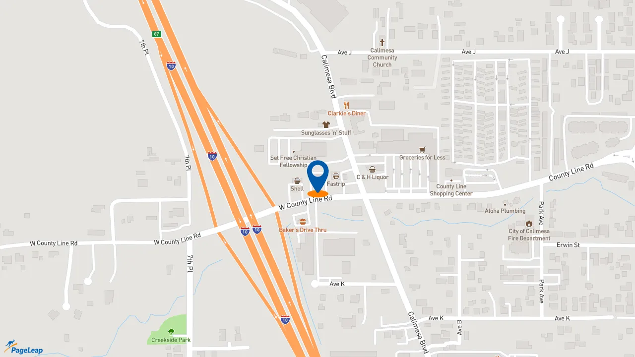 https://pageleap.com map showing location of Del Taco in Calimesa.