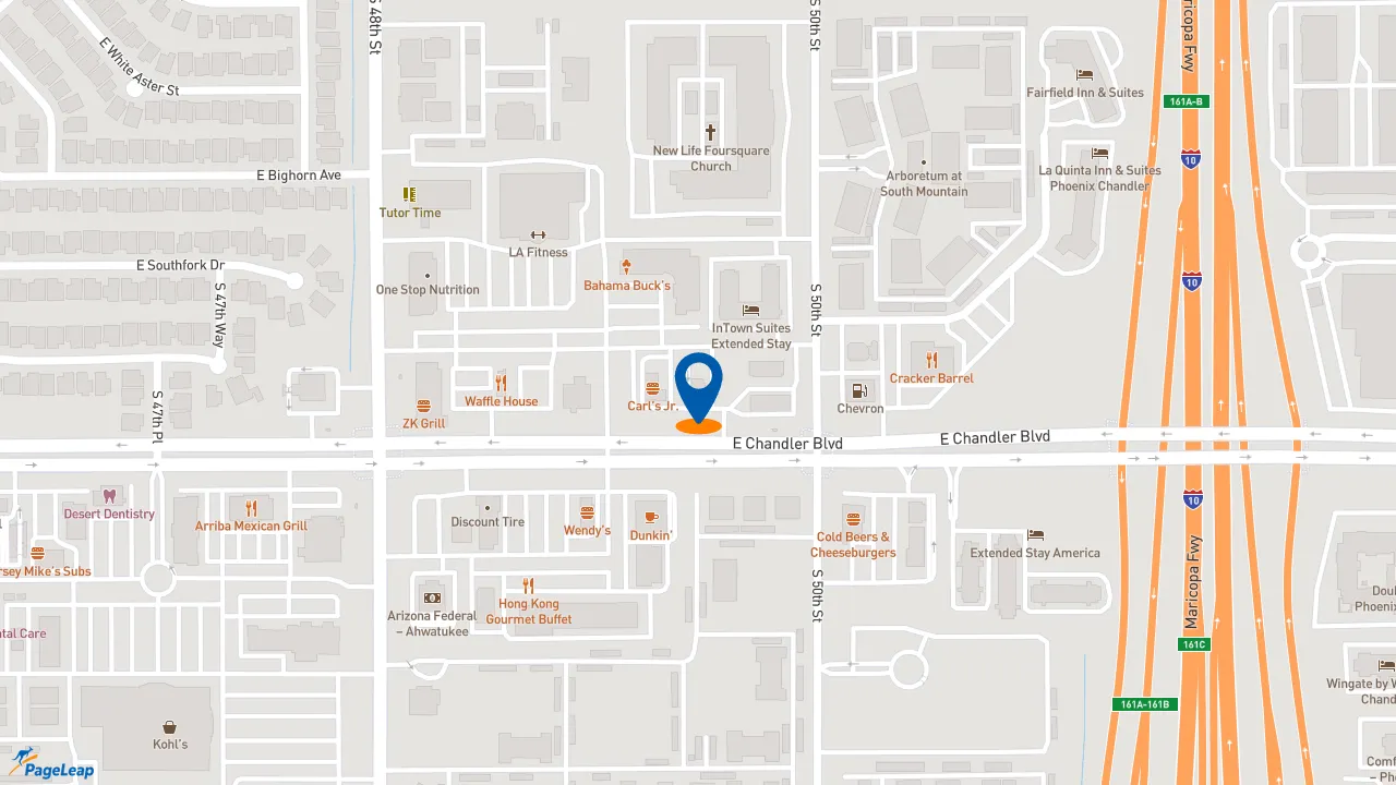 https://pageleap.com map showing location of Del Taco in Phoenix.