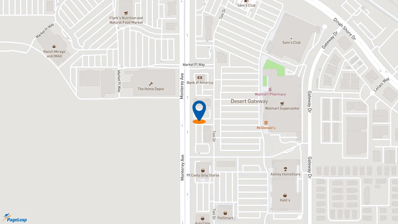 https://pageleap.com map showing location of Del Taco in Palm Desert.