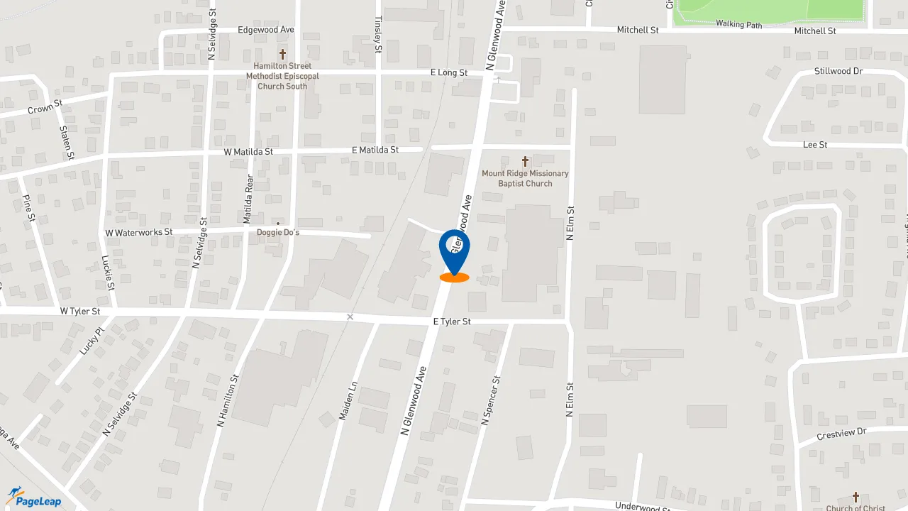 https://pageleap.com map showing location of Del Taco in Dalton.