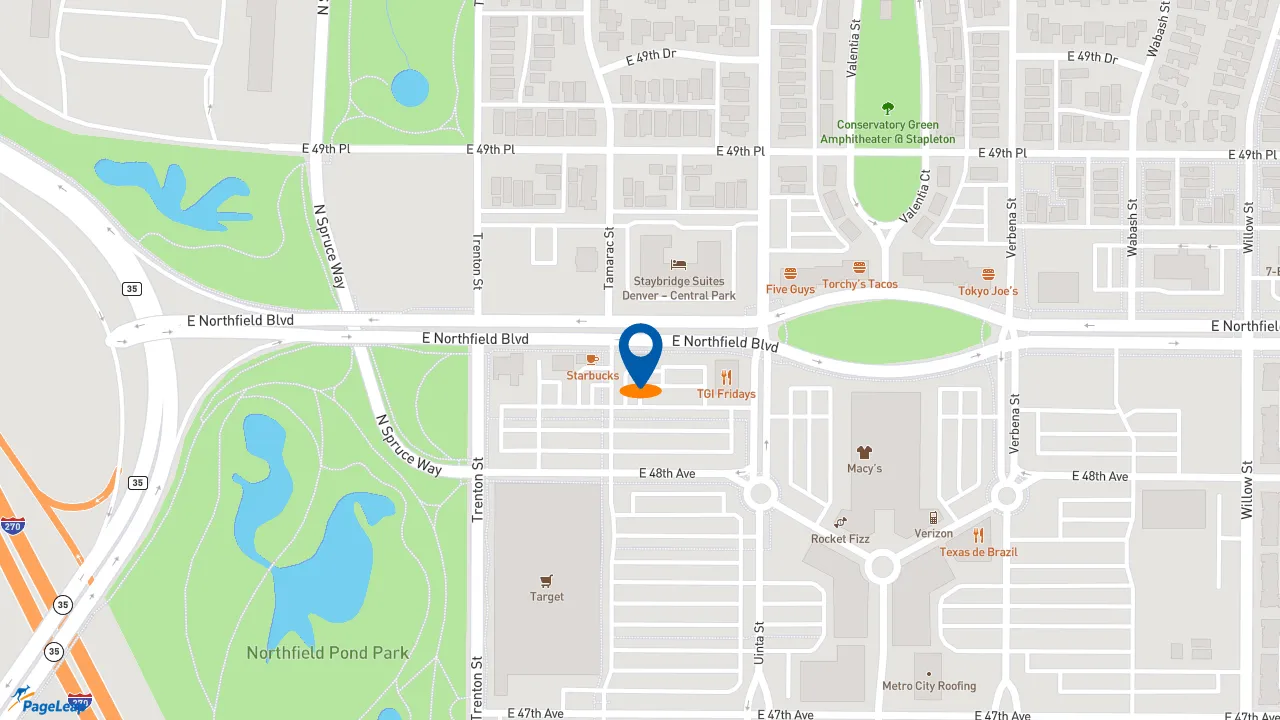 https://pageleap.com map showing location of Del Taco in Denver.
