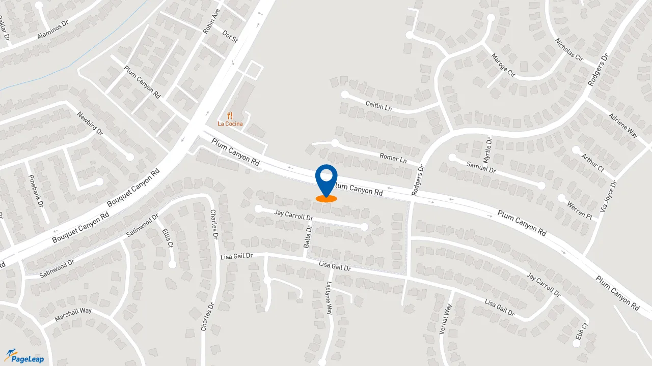 https://pageleap.com map showing location of Del Taco in Santa Clarita.