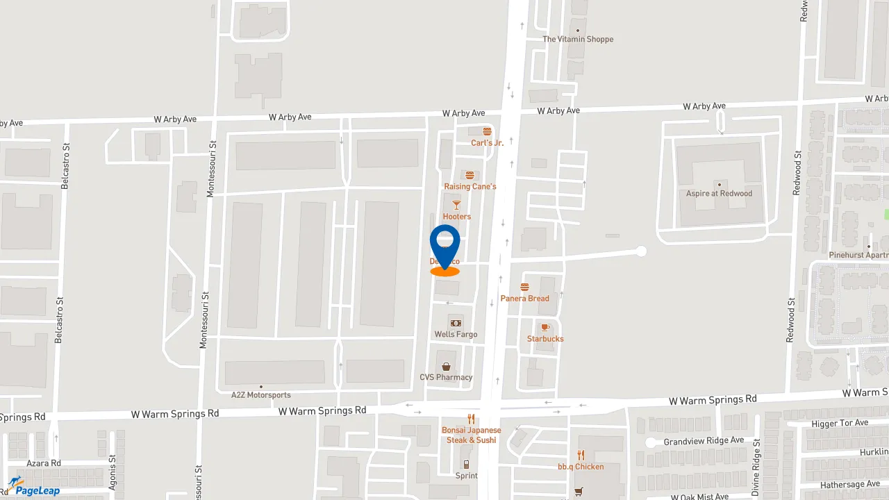 https://pageleap.com map showing location of Del Taco in Las Vegas.