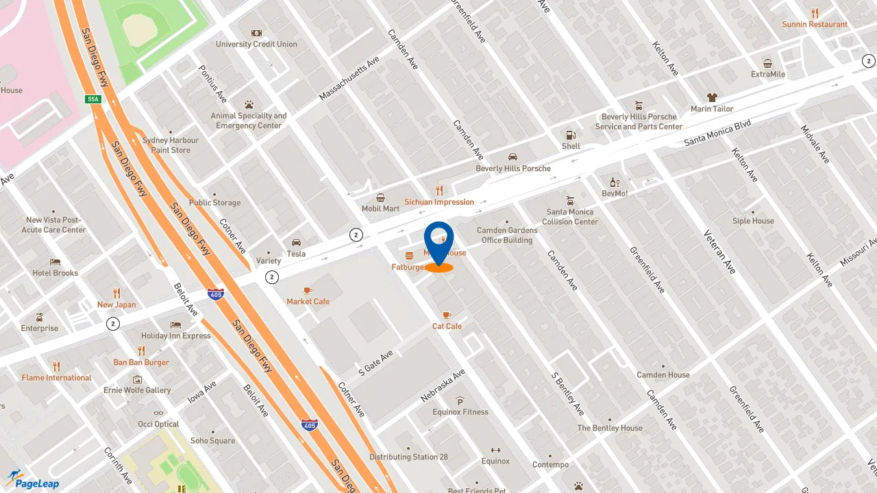 https://pageleap.com map showing location of Del Taco in Los Angeles.