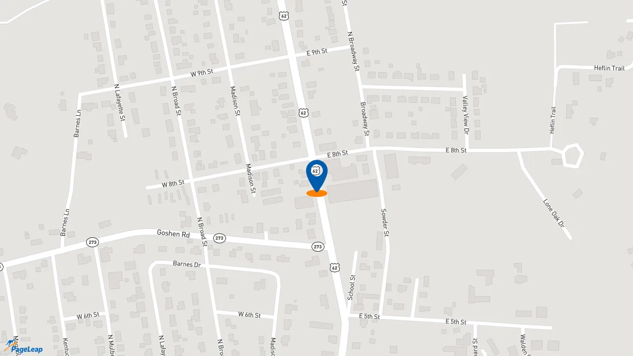 https://pageleap.com map showing location of Domino&#039;s Pizza in Beaver Dam.