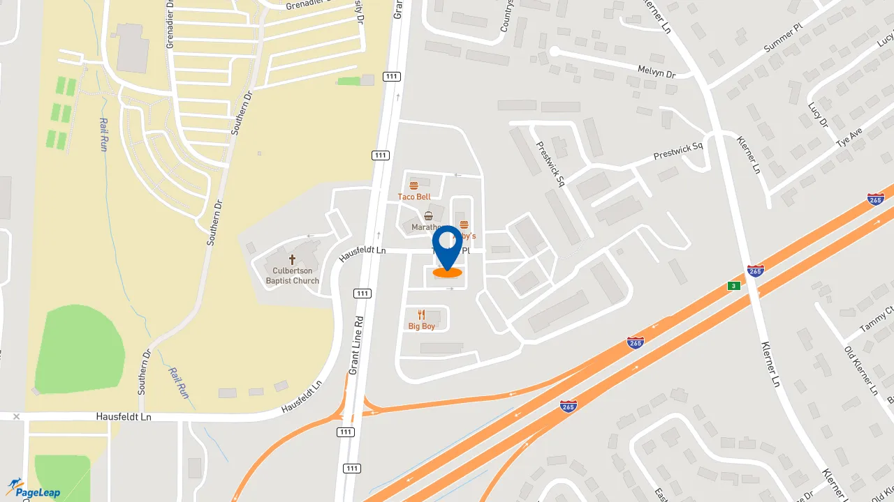 https://pageleap.com map showing location of Domino&#039;s Pizza in New Albany.