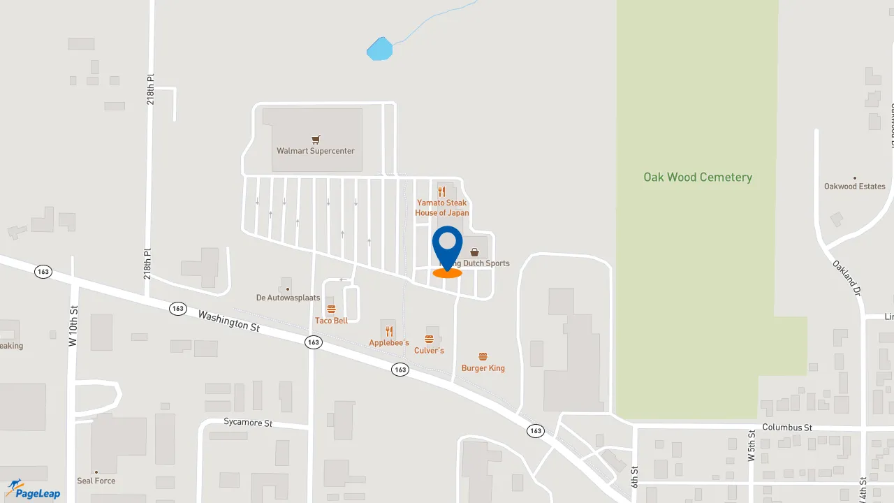 https://pageleap.com map showing location of Domino&#039;s Pizza in Pella.