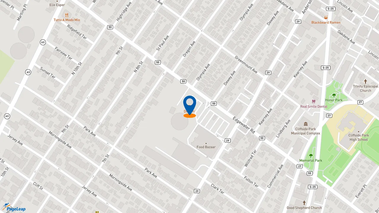https://pageleap.com map showing location of Dunkin&#039; in Fairview.