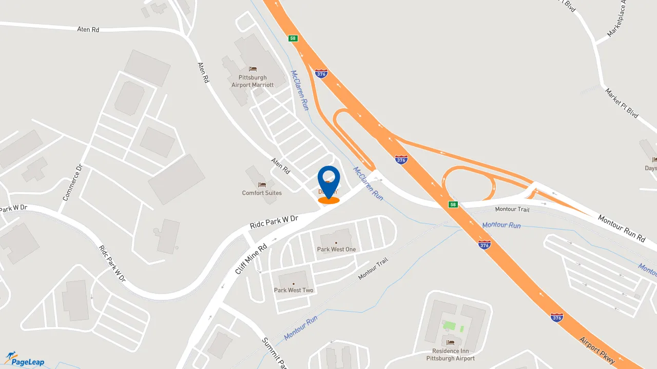 https://pageleap.com map showing location of Dunkin&#039; in Coraopolis.