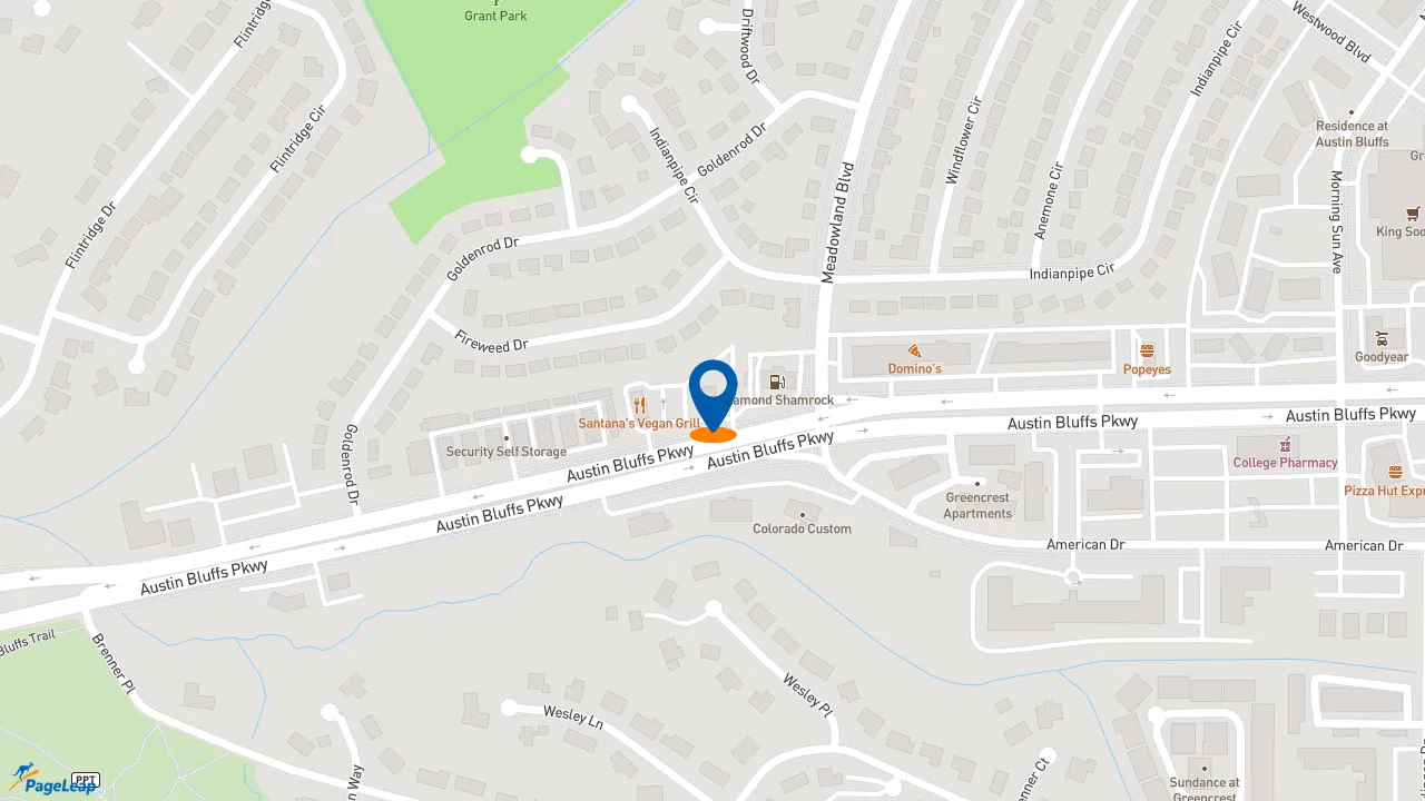 https://pageleap.com map showing location of Dunkin&#039; in Colorado Springs.