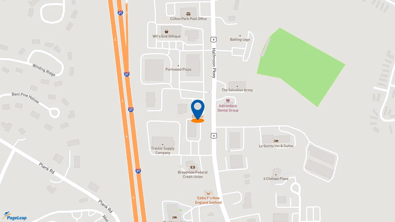 https://pageleap.com map showing location of Dunkin&#039; in Clifton Park.