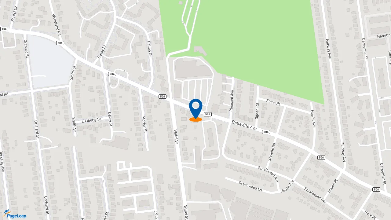 https://pageleap.com map showing location of Dunkin&#039; in Bloomfield.
