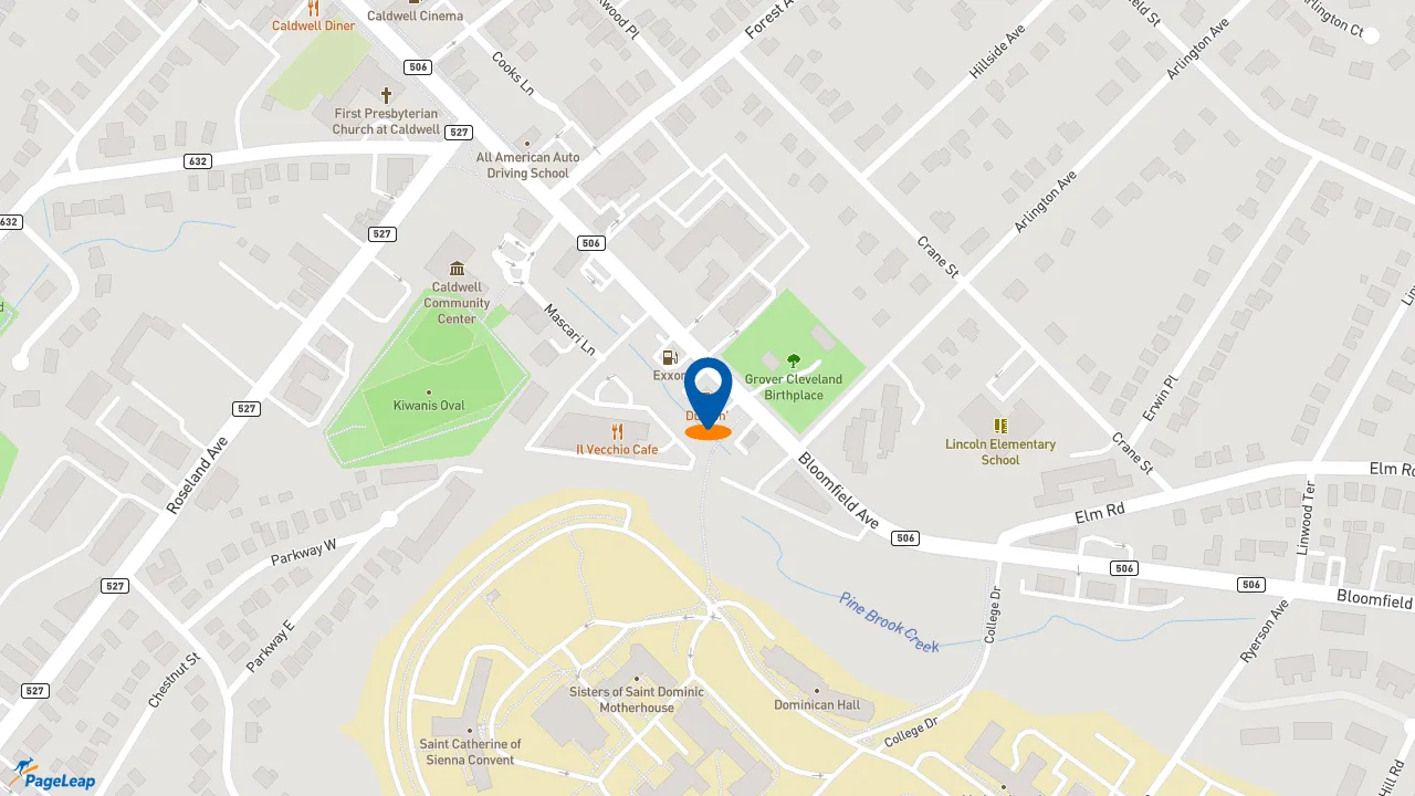 https://pageleap.com map showing location of Dunkin&#039; in Caldwell.