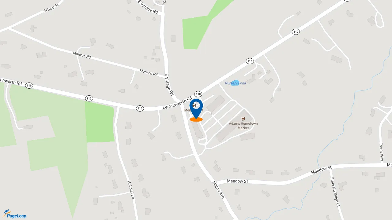https://pageleap.com map showing location of Dunkin&#039; in Shelton.