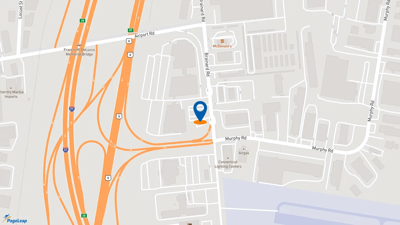https://pageleap.com map showing location of Dunkin&#039; in Hartford.