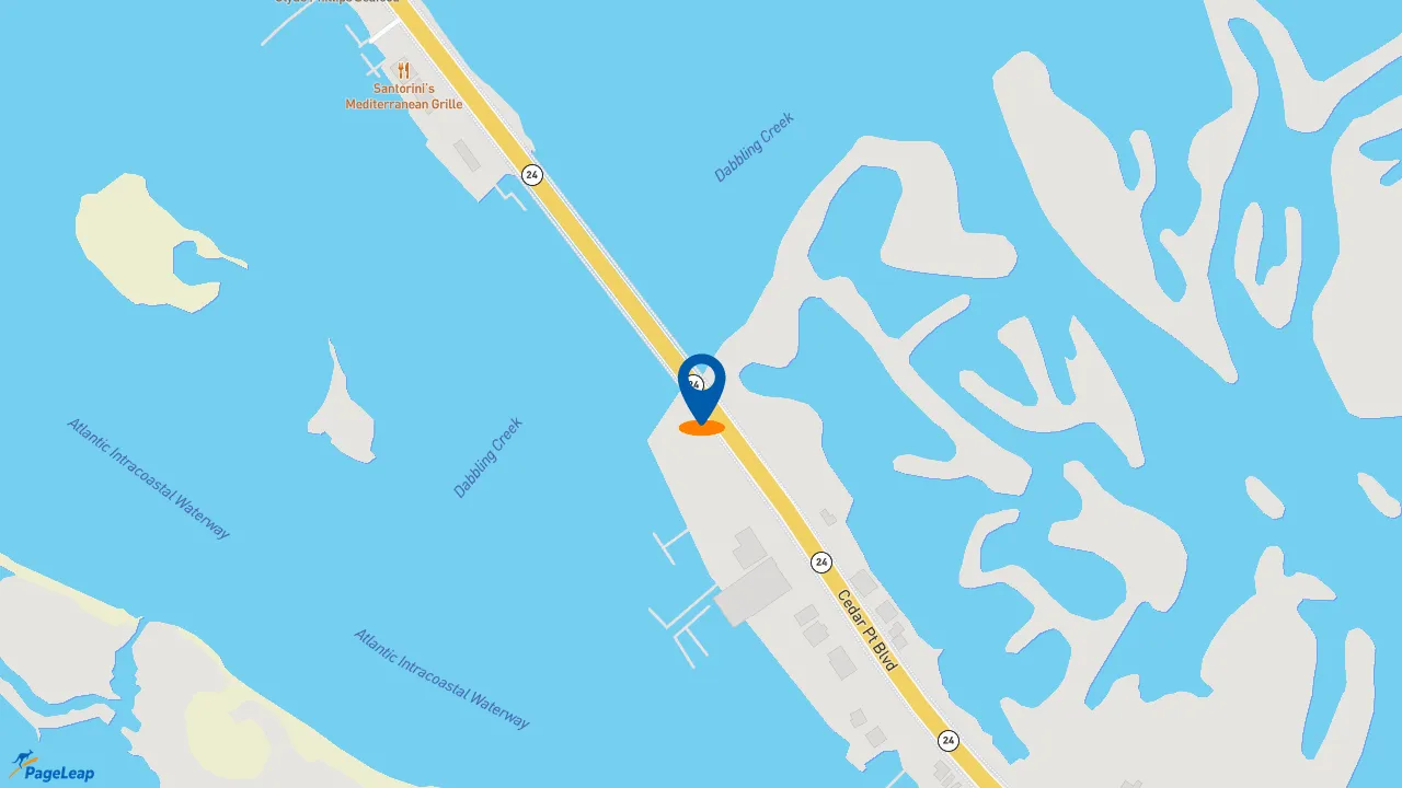 https://pageleap.com map showing location of Dunkin&#039; in Cedar Point.