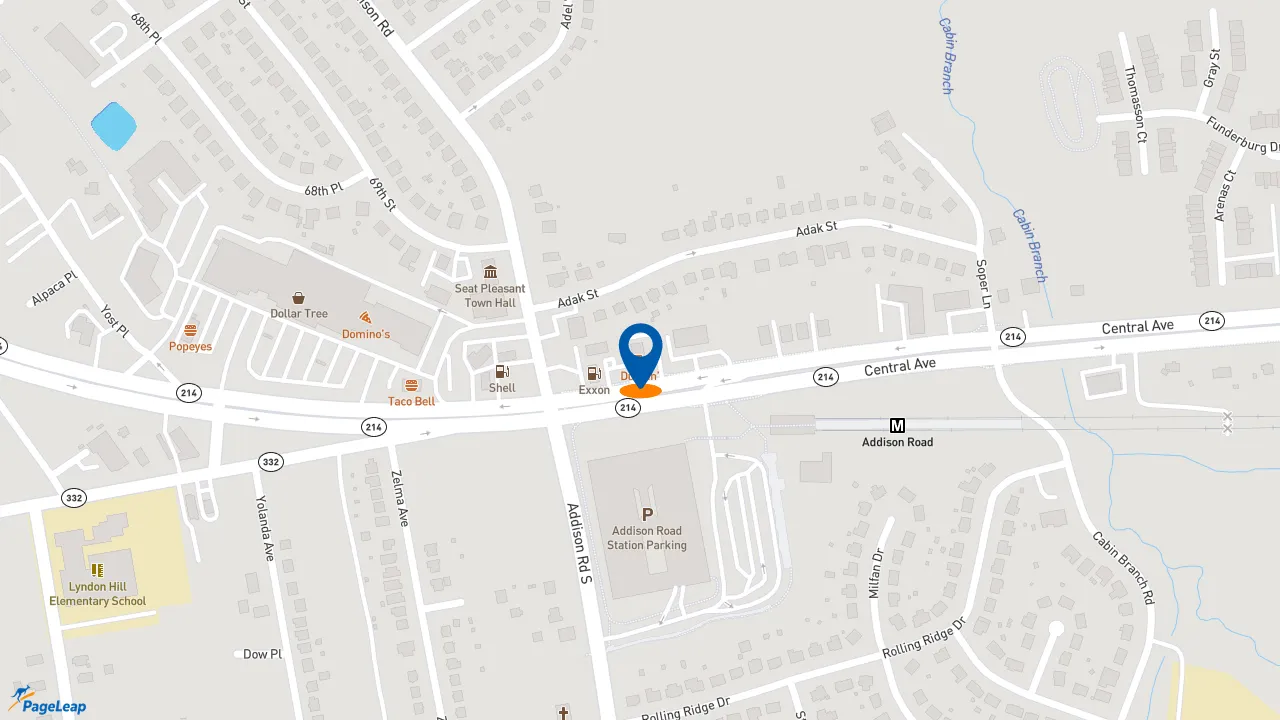 https://pageleap.com map showing location of Dunkin&#039; in Capitol Heights.