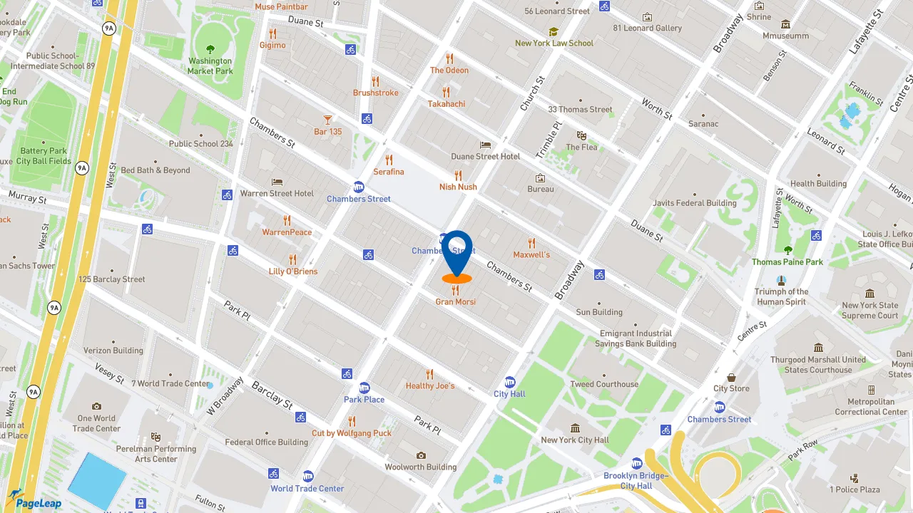 https://pageleap.com map showing location of Dunkin&#039; in City Of New York.