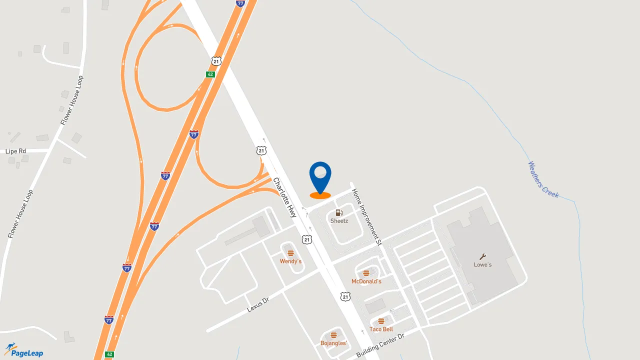 https://pageleap.com map showing location of Dunkin&#039; in Troutman.