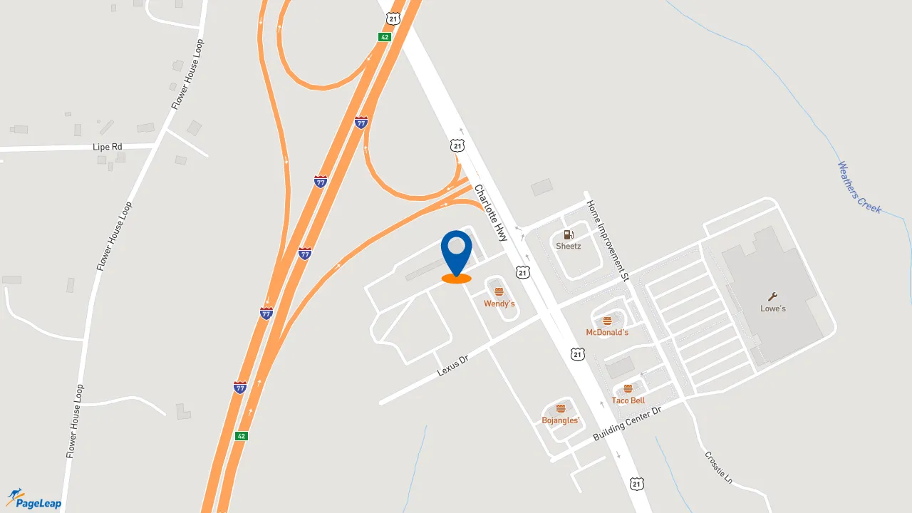 https://pageleap.com map showing location of Dunkin&#039; in Troutman.