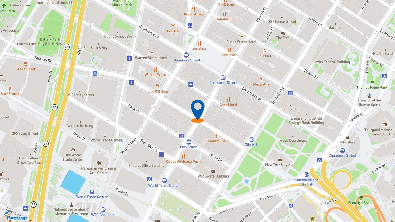 https://pageleap.com map showing location of Dunkin&#039; in City Of New York.