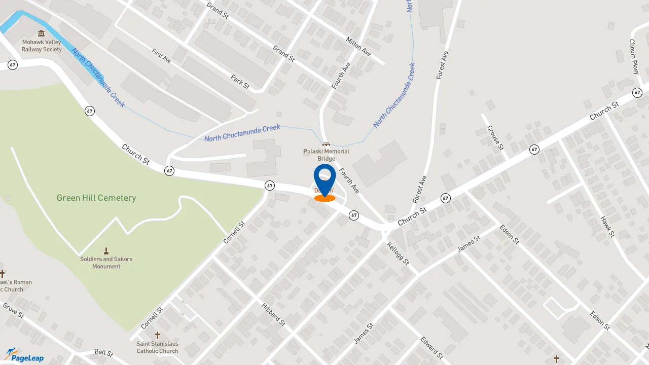 https://pageleap.com map showing location of Dunkin&#039; in City Of Amsterdam.