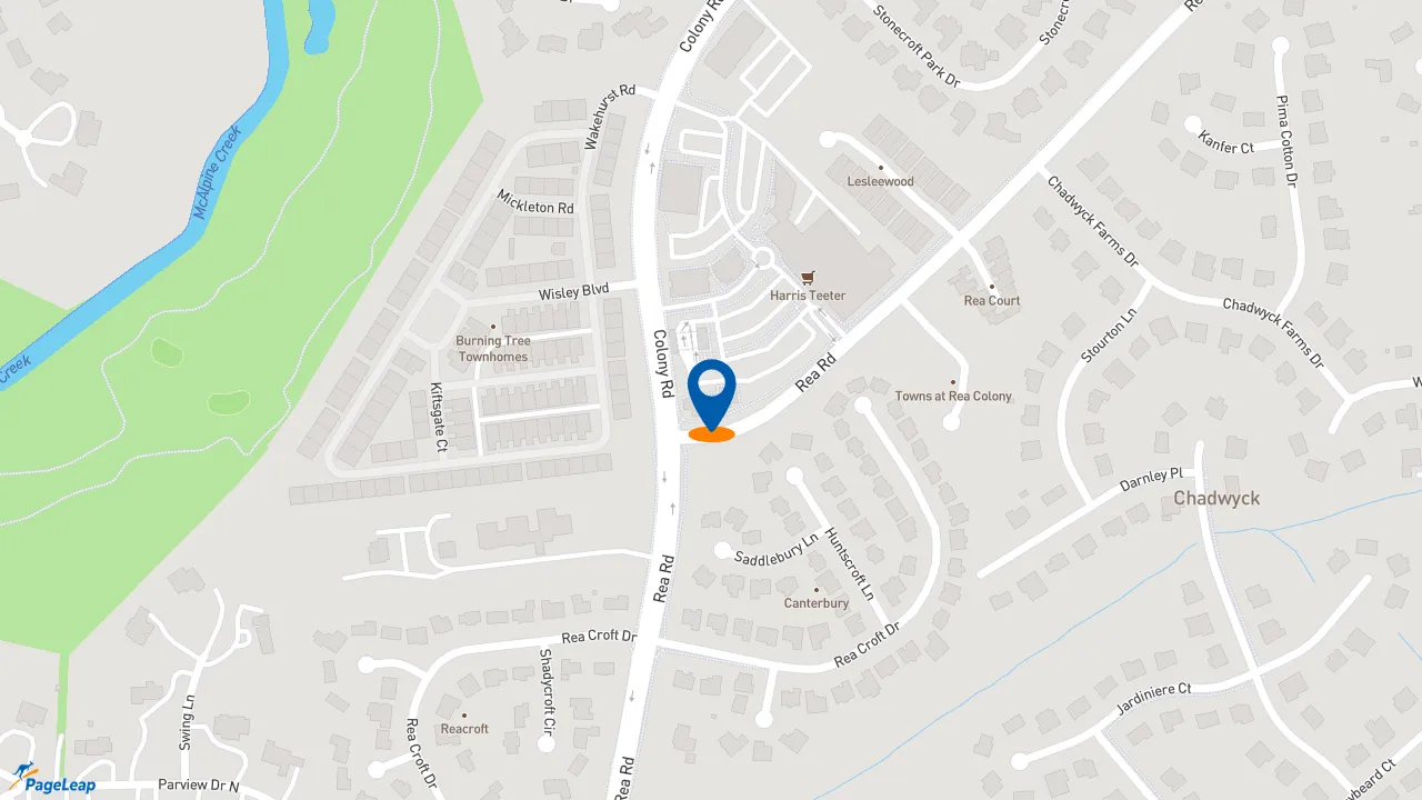https://pageleap.com map showing location of Dunkin&#039; in Charlotte.