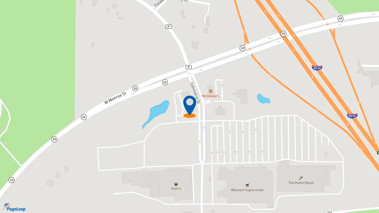 https://pageleap.com map showing location of Dunkin&#039; in Wisconsin Dells.