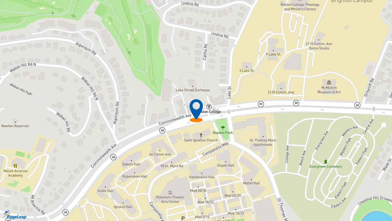https://pageleap.com map showing location of Dunkin&#039; in Newton.