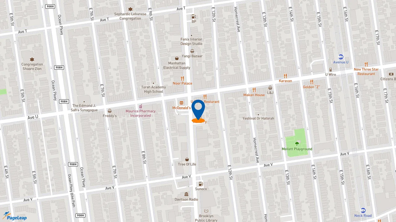 https://pageleap.com map showing location of Dunkin&#039; in City Of New York.