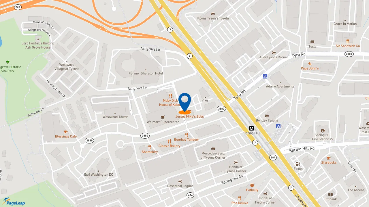 https://pageleap.com map showing location of Dunkin&#039; in Vienna.