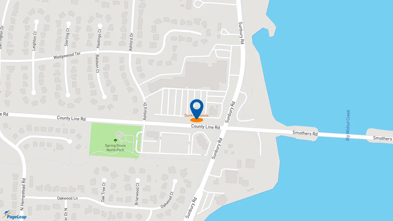 https://pageleap.com map showing location of Dunkin&#039; in Westerville.