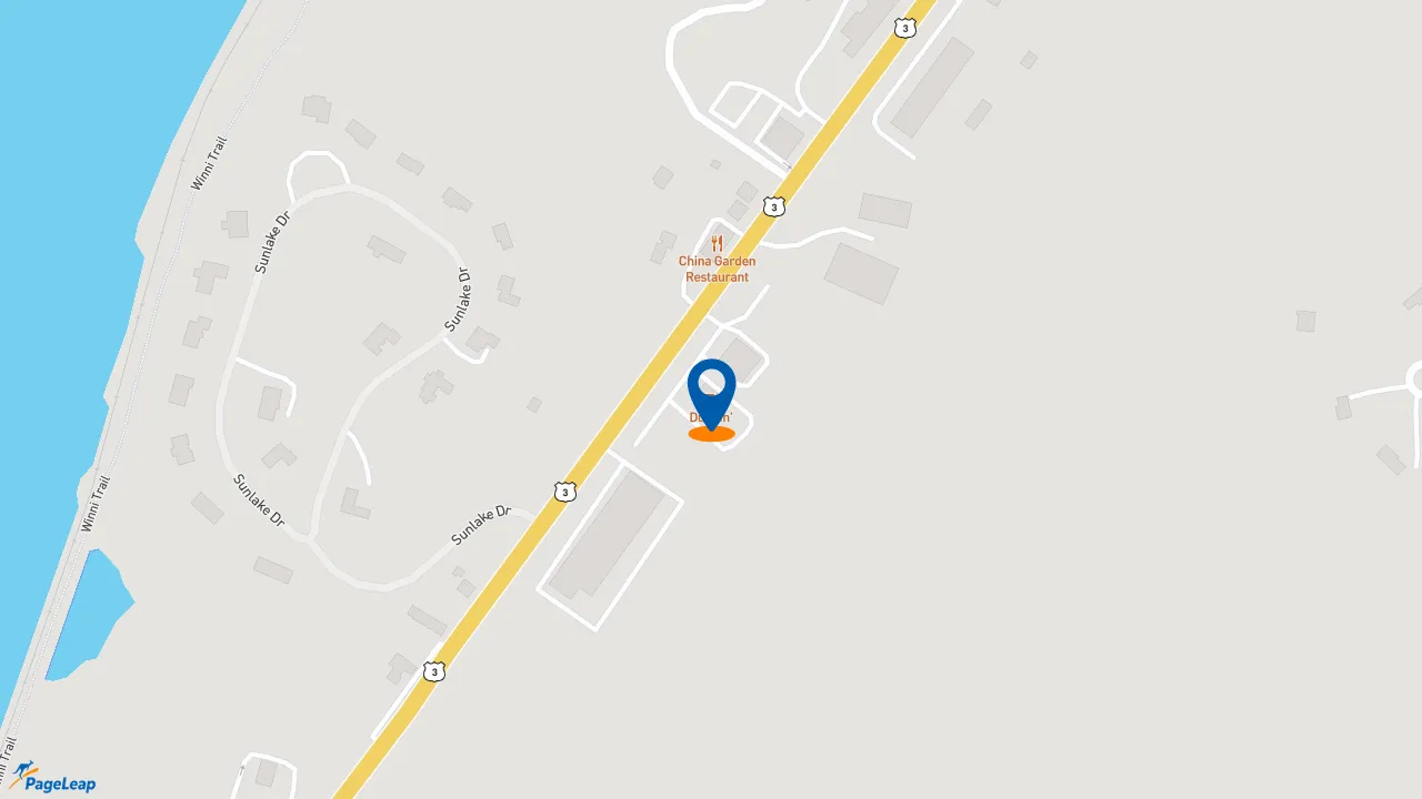 https://pageleap.com map showing location of Dunkin&#039; in Belmont.