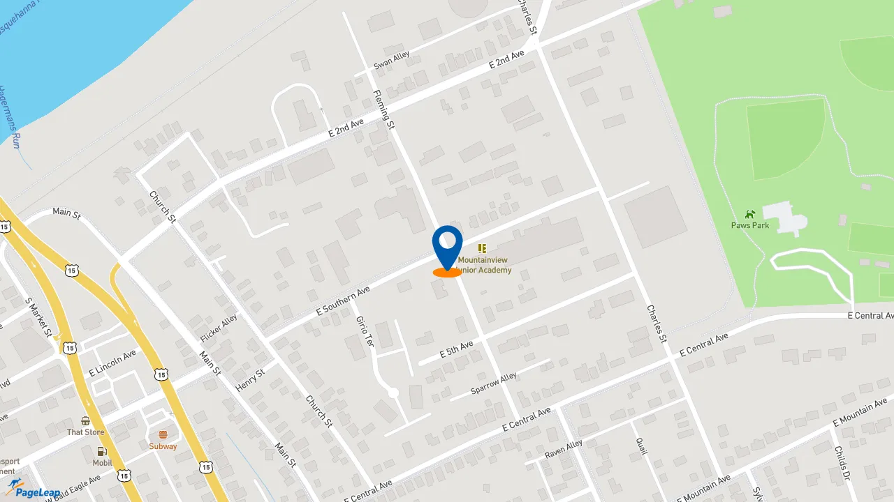 https://pageleap.com map showing location of Dunkin&#039; in South Williamsport.