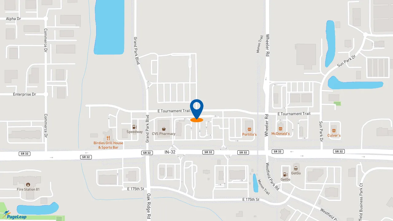 https://pageleap.com map showing location of Dunkin&#039; in Westfield.